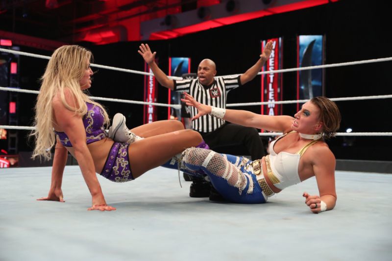 Charlotte Flair defeated Rhea Ripley to win the NXT Women's Championship. (Photo credit: WWE)